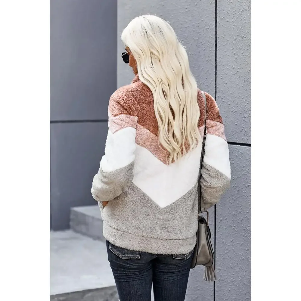 Colorblock Teddy Jacket - Picture 11 of 15